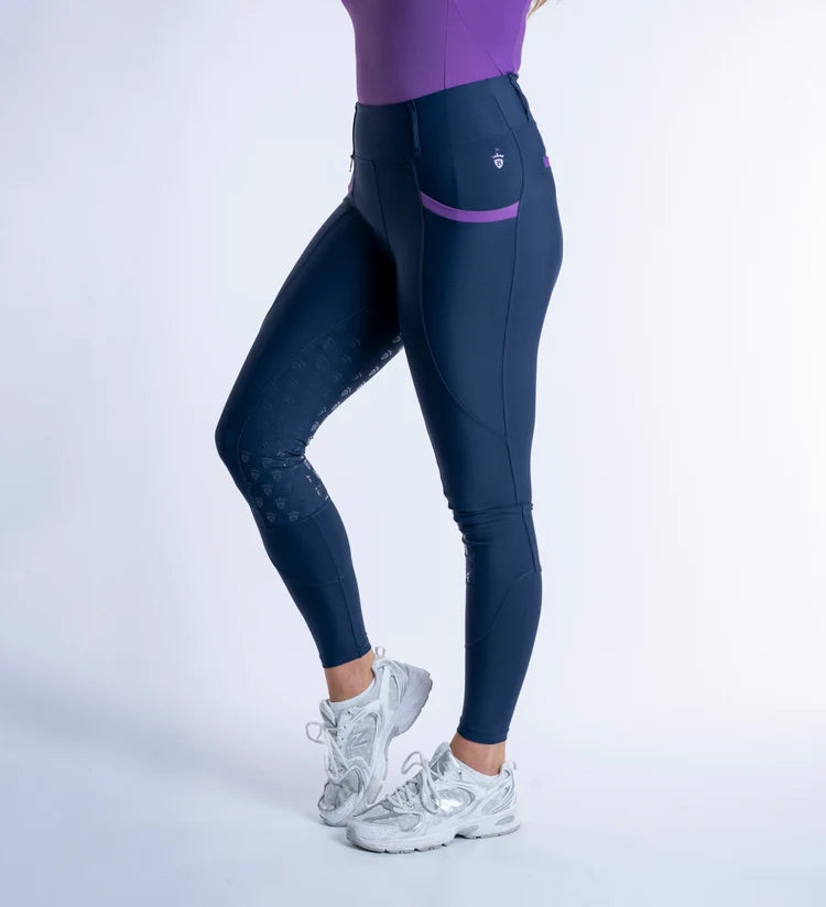 navy/bluebell training tights