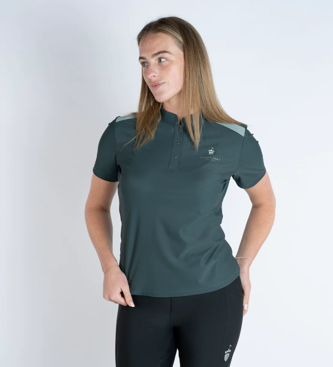 astrid green tech polo shirt -short sleeve