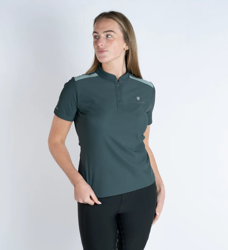 astrid green tech polo shirt -short sleeve