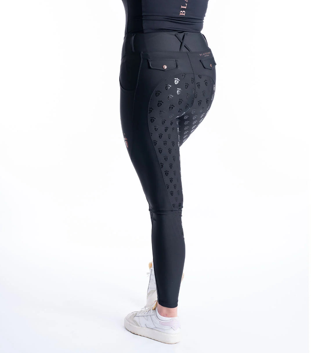 black & rose gold riding breggings