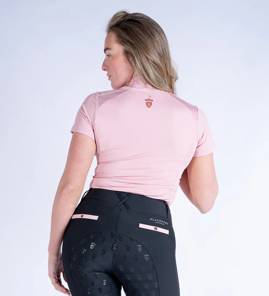 blush pink cool mesh short seelve