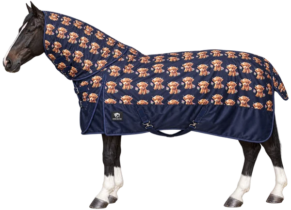highland cow turnout rug with fixed neck 200g