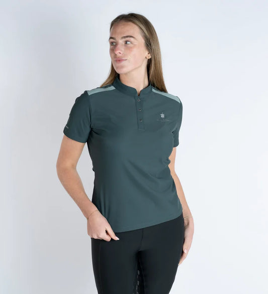 astrid green tech polo shirt -short sleeve