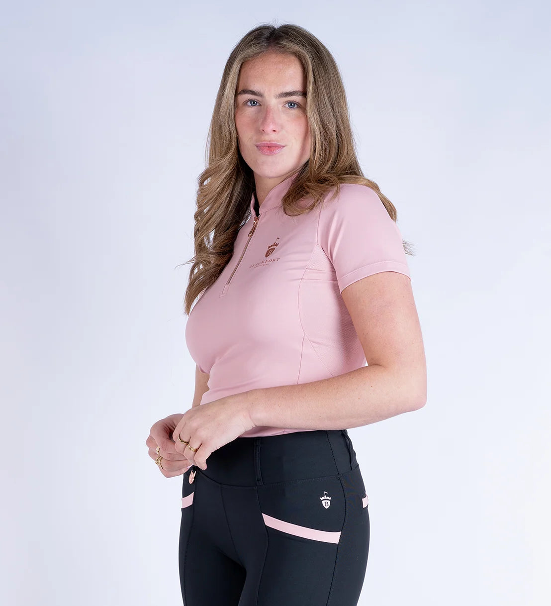blush pink cool mesh short seelve