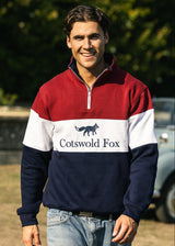 uni-sex Cirencester quarter zip - Burgendy