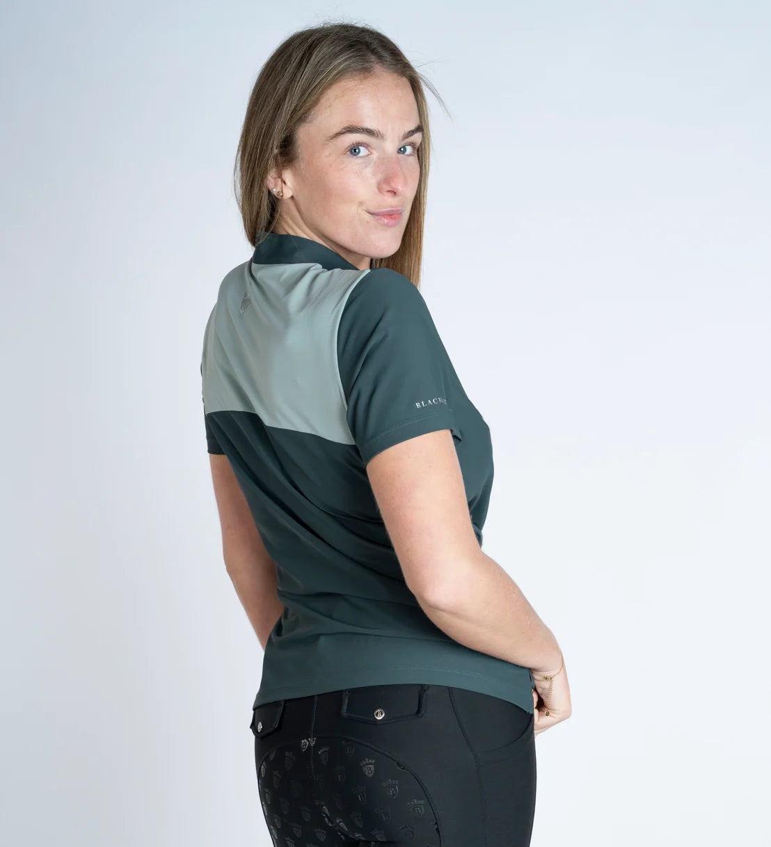astrid green tech polo shirt -short sleeve