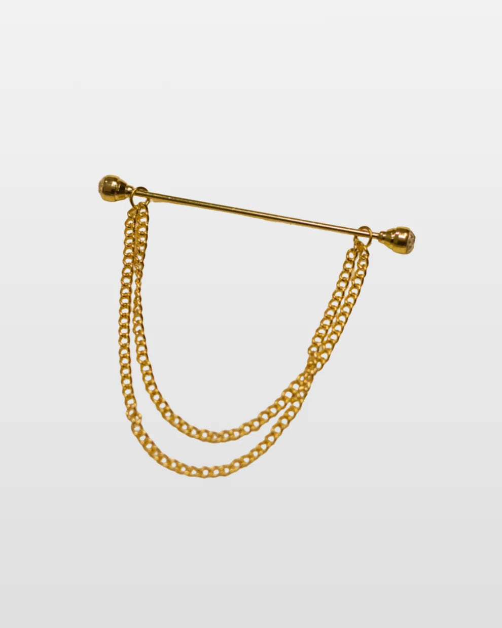 collar pin with double chain