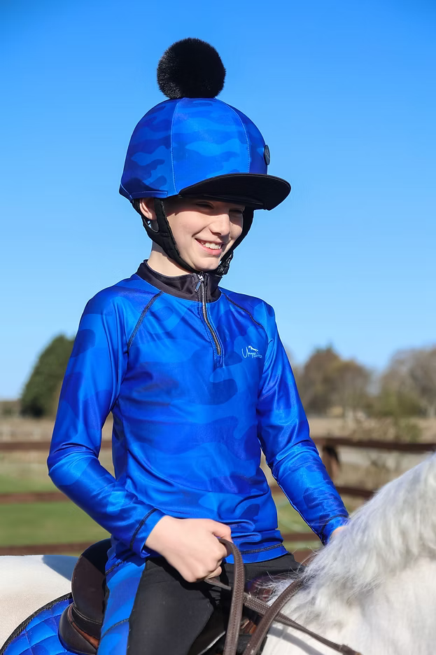 royal blue camouflage effect base layer