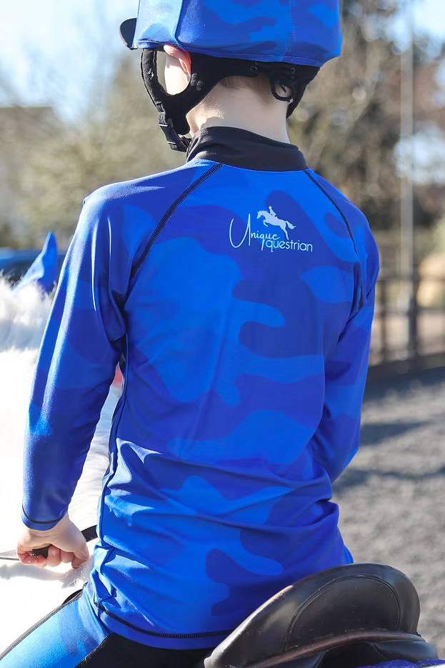 royal blue camouflage effect base layer