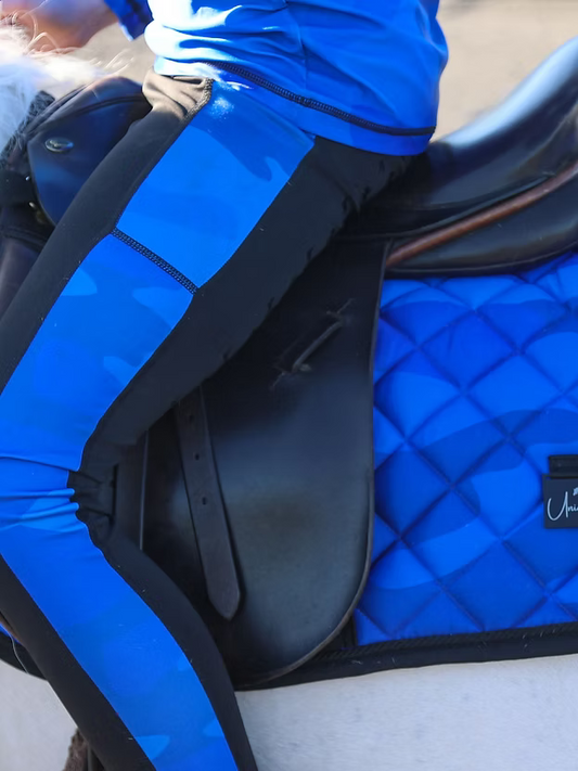 royal blue camouflage riding tights