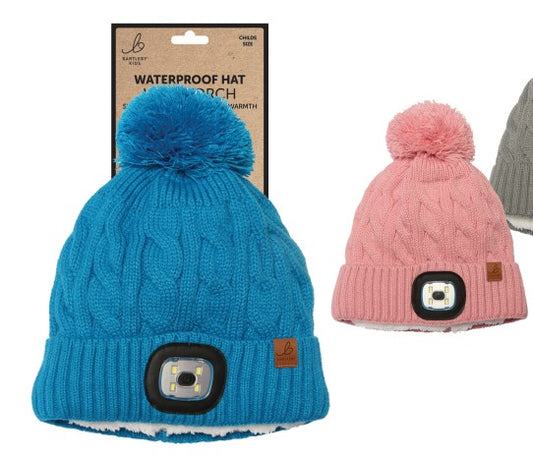 children waterproof hat with light