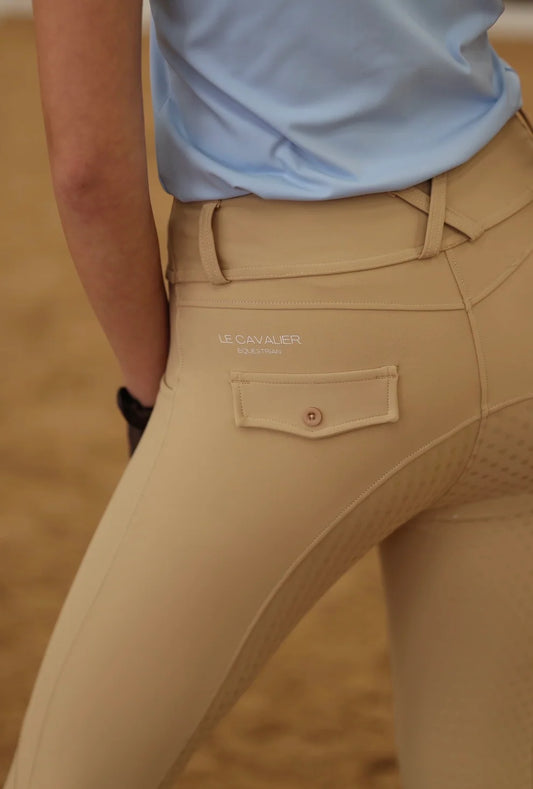 Le Cavalier Luxe ShowTime Leggings – Fawn| Full Seat Grip