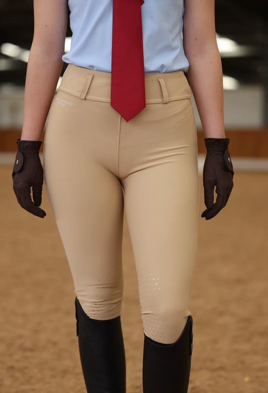 Le Cavalier LUXE ShowTime Leggings – Fawn | Knee Grip | Pocketless