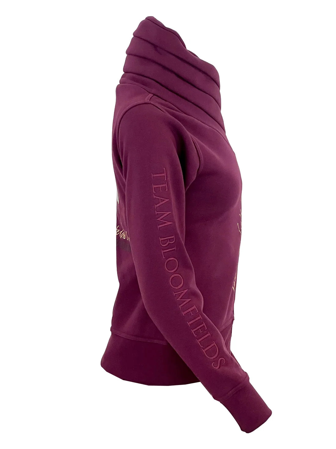 Sabrina burgundy & gold ruffle collar