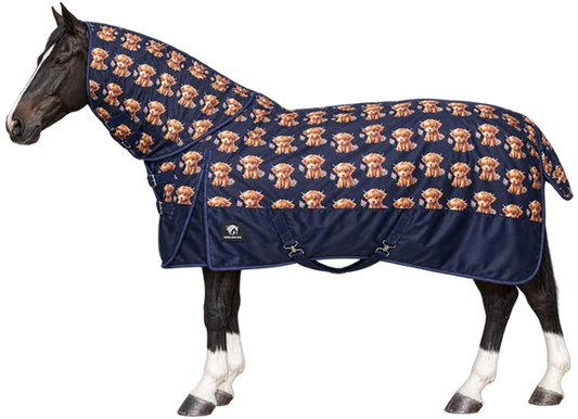 highland cow turnout rug with fixed neck 200g
